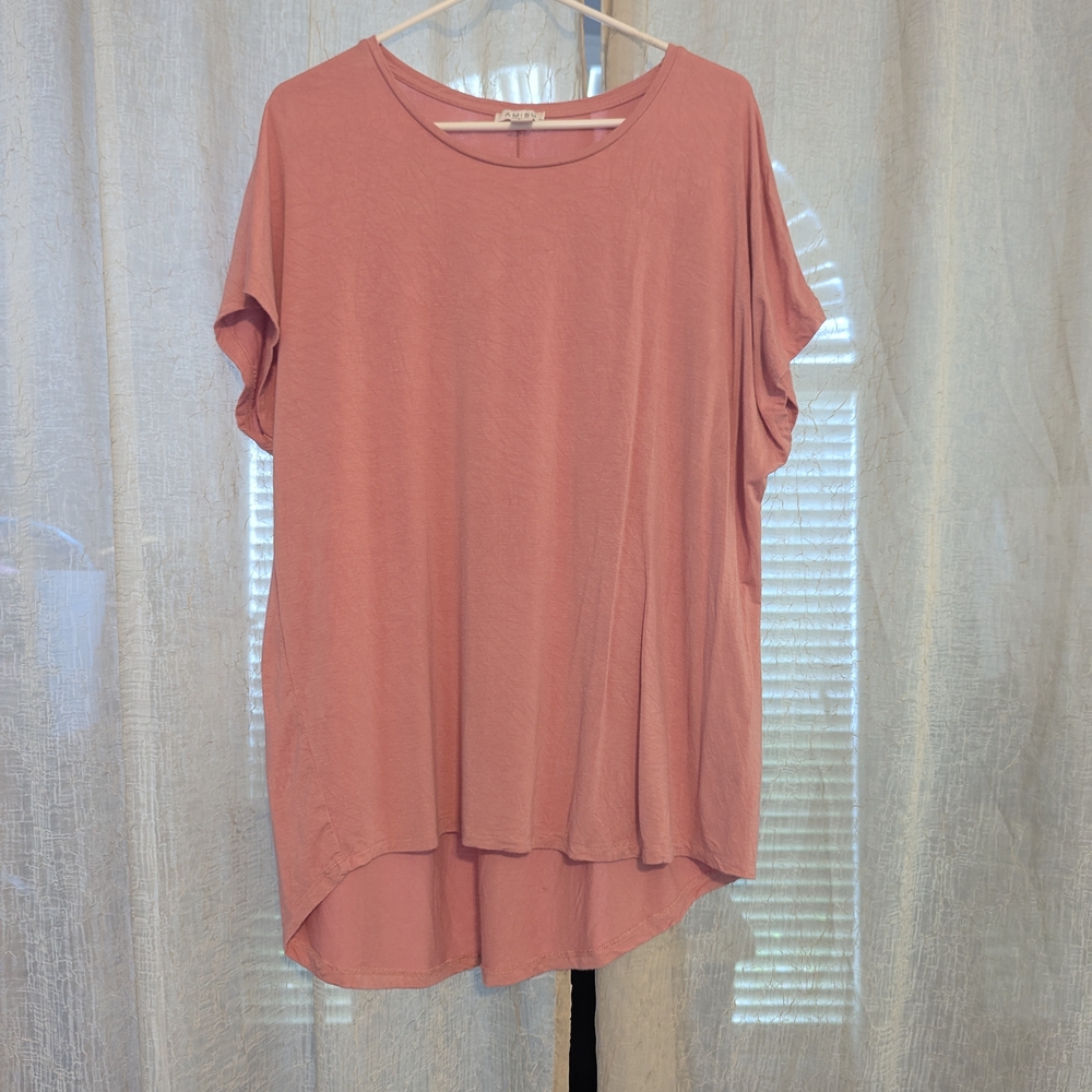 Amisu Pink Dolman Sleeve Relaxed Tunic
